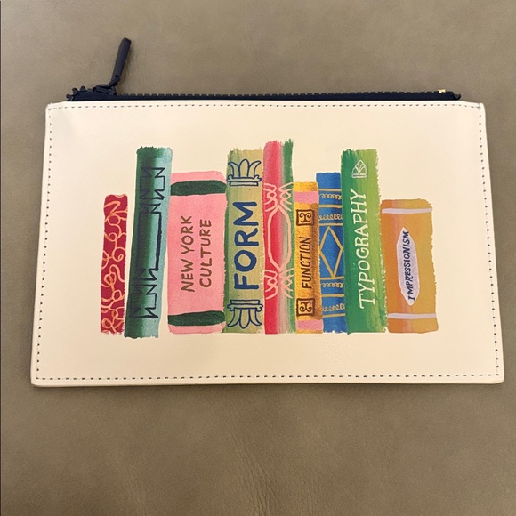 Kate Spade Pouch - Shelf Of Books - 8.5 x 5.5 inches - Pencils or Makeup Bag - Picture 3 of 6